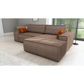mebloland Ecksofa TOR mit Schlaffunktion. Farbe: Brown. - Braun