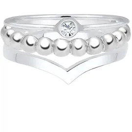 Elli Solitärring ELLI "Set mit Kristallen von Swarovski 925 Silber" Gr. 52, silber, Fingerringe, Damen, 52mm,mit Steinen, Silber 925 (Sterlingsilber), 4mm