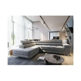 masseno Ecksofa Selva Polyester 2-Sitzer Hellgrau