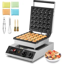 Vevor Mini-Pfannkuchenmaker kommerzielle Dutch Mini Pfannkuchen Maschine, 25 Stk., 43 mm Durchmesser, Dorayaki-Backmaschine, 1700 W, Temperatur- und Zeitregelung, in Küchen, Cafés und Restaurants