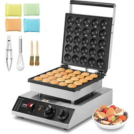 Vevor Mini-Pfannkuchenmaker kommerzielle Dutch Mini Pfannkuchen Maschine, 25 Stk., 43 mm Durchmesser, Dorayaki-Backmaschine, 1700 W, Temperatur- und Zeitregelung, in Küchen, Cafés und Restaurants
