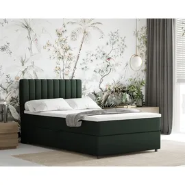 panda möbel Boxspringbett 120x200 EVEREST, mit Topper, mit Bettkästen, Einzelbett, Dunkelgrün, Panda Möbel - dunkelgrün