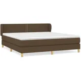 vidaXL Boxspringbett mit Matratze Dunkelbraun 180x200 cm Stoff