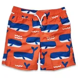 Toby Tiger Badeshorts Schwimmshorts mit Wal und Wellen Print orange 98