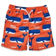 Toby Tiger Badeshorts Schwimmshorts mit Wal und Wellen Print orange 98