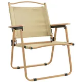vidaXL Campingstühle 2 Stk. Beige 54x55x78 cm Oxford-Gewebe