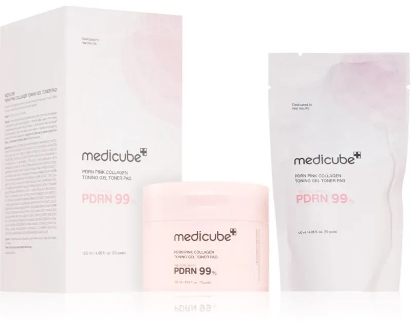 medicube PDRN Pink Collagen Toning Gel Toner Pad tonisierende Pads für klare und glatte Haut 70 St.