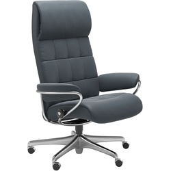 STRESSLESS Bürostuhl London Star High Back Leder Blau Batick Atlantic Blue