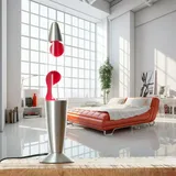 Licht-erlebnisse - Lavalampe Rot h: 36 cm klein mit G9 Leuchtmittel Mini Retro Lampe Tischleuchte timmy