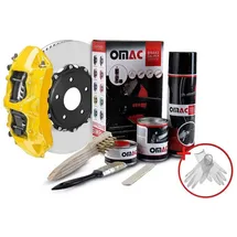 Omac Bremssattellack Bremssattelfarbe Auto Lack Set | Bremsenreiniger und das Härtemittel Hitzebeständig Komplettsatz kompatibel mit 4 Bremssättel 7-teiliges
