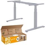 boho office® Schreibtisch Basic Line (Tischgestell), elektrisch stufenlos höhenverstellbar in Silber inkl. Memory-Funktion silberfarben