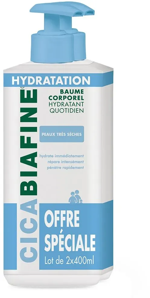 Cicabiafine Baume Corporel Hydratant Quotidien 2x400 ml baume
