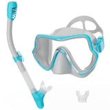 G2RISE SN02 Schnorchelset Erwachsene - Tauchermaske Taucherbrille Trockenschnorchel mit Breath Easy Airflow Tech & Anti-Fog Design für Herren und Damen