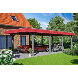 SKANHOLZ Wendland 4,09 x 8,70 m schiefergrau mit EPDM-Dach und Pfostenanker