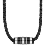 s.Oliver Herren Kette Leder/Edelstahl schwarz