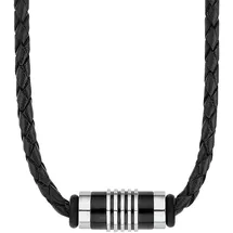 s.Oliver Herren Kette Leder/Edelstahl schwarz