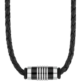 s.Oliver Herren Kette Leder/Edelstahl schwarz