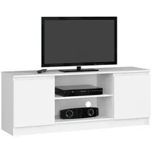 Akord TV-Lowboard 140 x 55 x 40 cm Weiß Holz