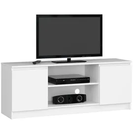 Akord TV-Lowboard 140 x 55 x 40 cm Weiß Holz