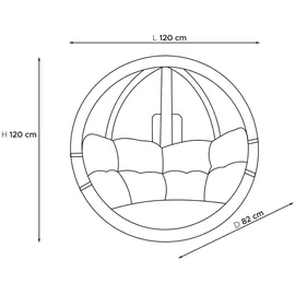 Konsimo Konsimo® Hängesessel grün, Hölz, Modern Design, 120x82x120 cm, - Grün