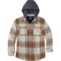 CARHARTT Rugged Flex Flannel Fleece, Textiljacke - Hellbraun/Beige/Schwarz - S