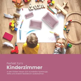 ProHome Aufbewahrungskorb modularer Kunststoffkorb mit Griffen 25 x 16 x 8 cm rosa