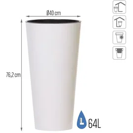 Prosperplast Tubus Slim 40 x 40 x 76,2 cm Weiß