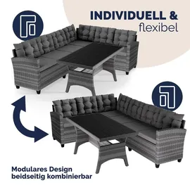 CASARIA Ecklounge Set Polyrattan grau