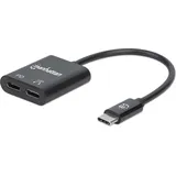 Manhattan USB-C to USB-C Audio, Adapter and USB-C (inc Power Delivery)