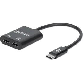 Manhattan USB-C to USB-C Audio, Adapter and USB-C (inc Power Delivery)