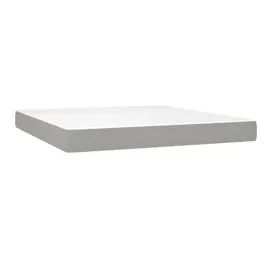 vidaXL Boxspringbett mit Matratze & LED Hellgrau 160x200 cm Stoff