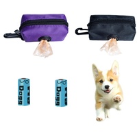 Hundekotbeutel,2 Stück Pet Waste Rubbish Poop Bag Halter für Leine,Universal Dog Bag Poop Dispenser mit Reißverschluss, mit 2 Rolle Kotbeutel,für jede Hundeleine