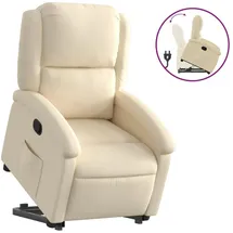 vidaXL Relaxsessel mit Aufstehhilfe Polyester 86,5 x 99,5 x 0 cm Creme