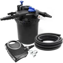 Wiltec SunSun CPF-10000 SET bis 12000l 11W UVC NEO10000 Pumpe Schlauch Teichfilterset