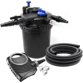Wiltec SunSun CPF-10000 SET bis 12000l 11W UVC NEO10000 Pumpe Schlauch Teichfilterset