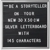 Relaxdays Letterboard 30 x 30 cm Schwarz/Silber