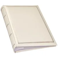 walther design Fotoalbum weiss 200 Fotos 13 x 18 cm Memo-Einsteckalbum Kunstleder mit Prägung, Monza ME-139-W