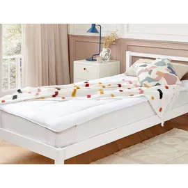 Beliani Doppelter Matratzen Topper Weiß 90 x 200 cm Mikrofaser antiallergischer Weich Härtegra
