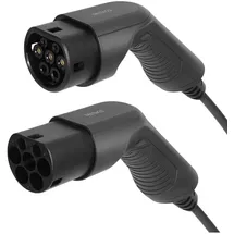 deltaco Deltaco, EV-3215-S Ladekabel, für Elektrofahrzeuge Schwarz (Typ 2 - type 2 3 phase 16A Spiral 3M/5M