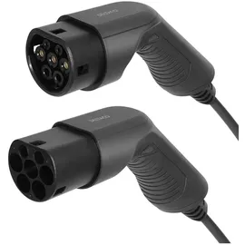 deltaco Deltaco, EV-3215-S Ladekabel, für Elektrofahrzeuge Schwarz (Typ 2 - type 2 3 phase 16A Spiral 3M/5M