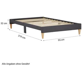 Homestyle4u Polsterbett 90 x 200 cm Grau