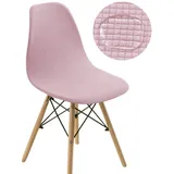 Chickwin Samt Jacquard Stuhlhussen Skandinavischen Stuhl, Stuhlhussen Schalenstuhl 1 2 4 6er Set Stretch Stuhlbezug Elastisch Universal Esszimmerstühle Bezug (6 Stück,Rosa)