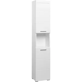 WELLTIME Avena Hochschrank 37 x 31 x 190 cm Weiß Kunststoff, Metall, MDF, Massivholz