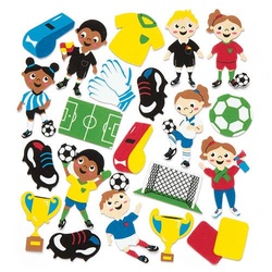 Sticker Fußball aus Moosgummi (pro Set 120) Bastelbedarf Verzierung & Dekorationen