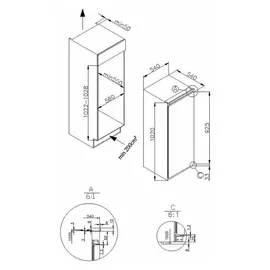Amica EVKSS 351 216 Einbaukühlschrank (158 l, 1020 mm hoch)