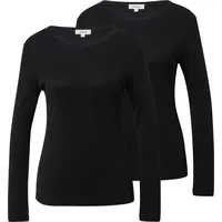 s.Oliver Geripptes Slim-Fit-Longsleeve Schwarz L