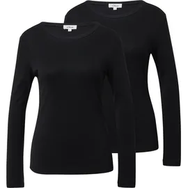 s.Oliver Geripptes Slim-Fit-Longsleeve Schwarz L