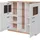 OTTO home Highboard OTTO HOME "Ribe,120cm breit,112cm hoch,Oberplatte massiv,12 Fächer", weiß (weiß, kernbuche), B:120cm H:112cm T:35cm, Sideboards, Highboard, Oberplatte Massivholz,schwarze Metall Griffe,2 Türen mit Glaseinsatz