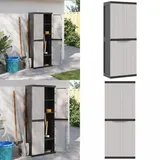 Vidaxl - Gartenschrank Grau und Schwarz 65x37x165 cm pp - Gartenschrank - Aufbewahrungsbox - Außenaufbewahrung - Werkzeugschrank - Gardenausstattung