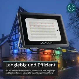LUXULA Außenstrahler Aluminium 50 W IP65 mit Fernbedienung schwarz